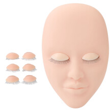 (Pink) Wimpern-Mannequinkopf mit 3 Paar austauschbaren Wimpern