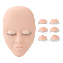 (Pink) Wimpernmannequinkopf, 3 Paar abnehmbare Wimpern, pink