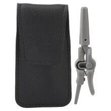 Manual Stainless Steel Nose Hair Trimmer w/ PU Sleeve