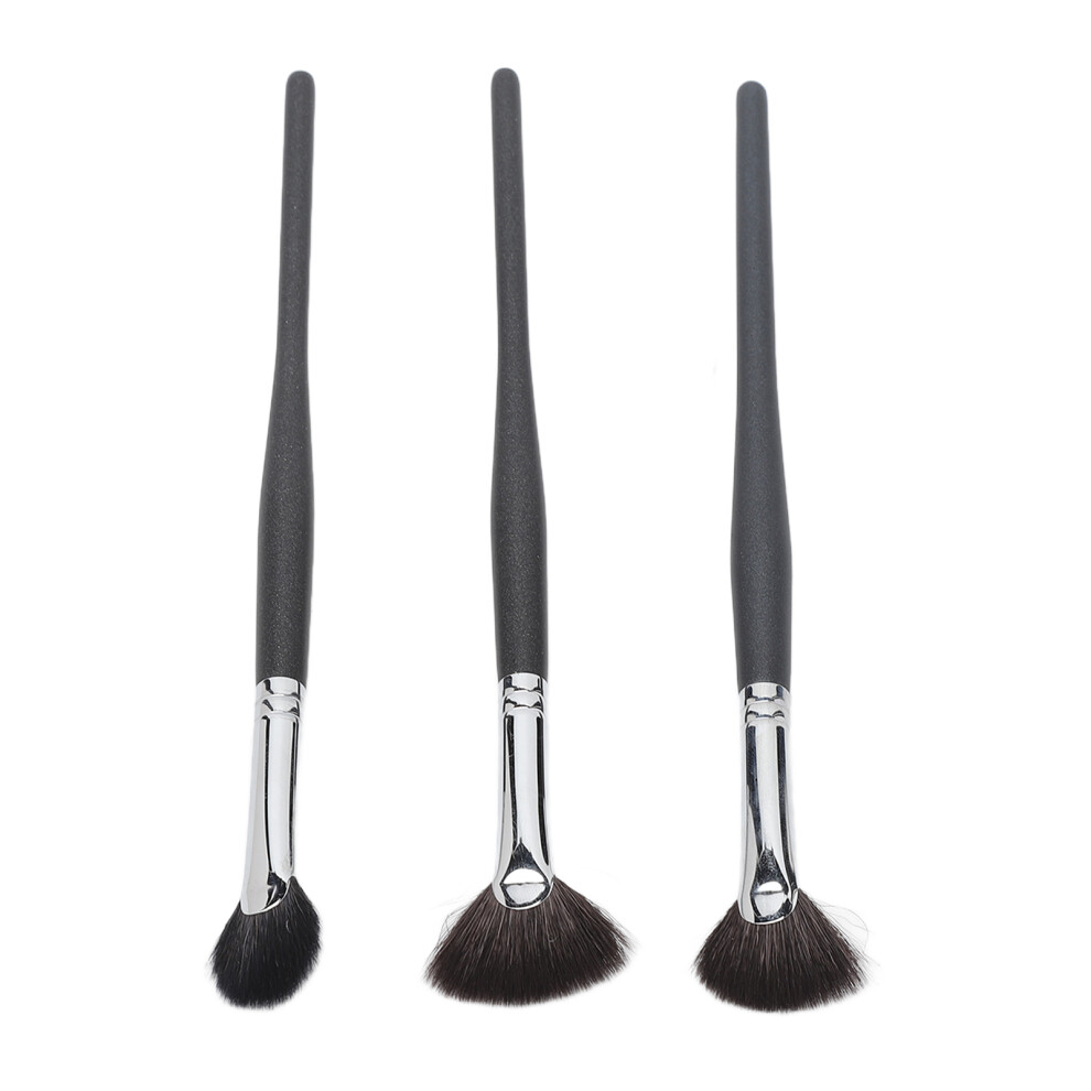 3Pcs Soft Fan Shaped Highlighter Makeup Brushes Set