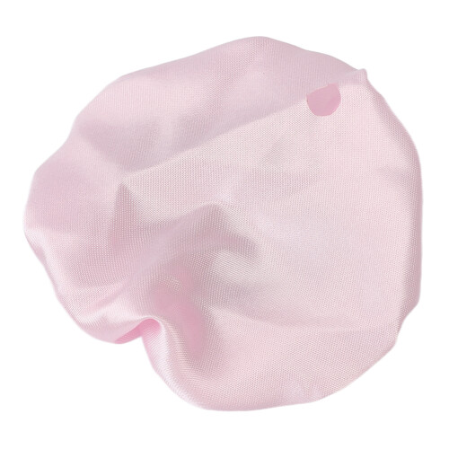 Wiederverwendbare rosa Satin-Trinkabdeckung mit Strohlöchern 1