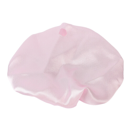 Wiederverwendbare rosa Satin-Trinkabdeckung mit Strohlöchern 2