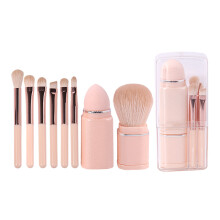 (Light Skin Color) 8 Pcs Makeup Brush Set Soft Bristles Portable Travel Light Skin