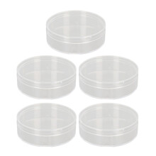 5stk Transparante Ronde Poederpuff Opbergdoos Plastic
