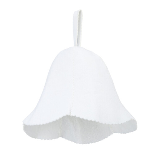 (White) Sauna Hat Felt Water Absorbent Shower Bath Cap Universal Grey