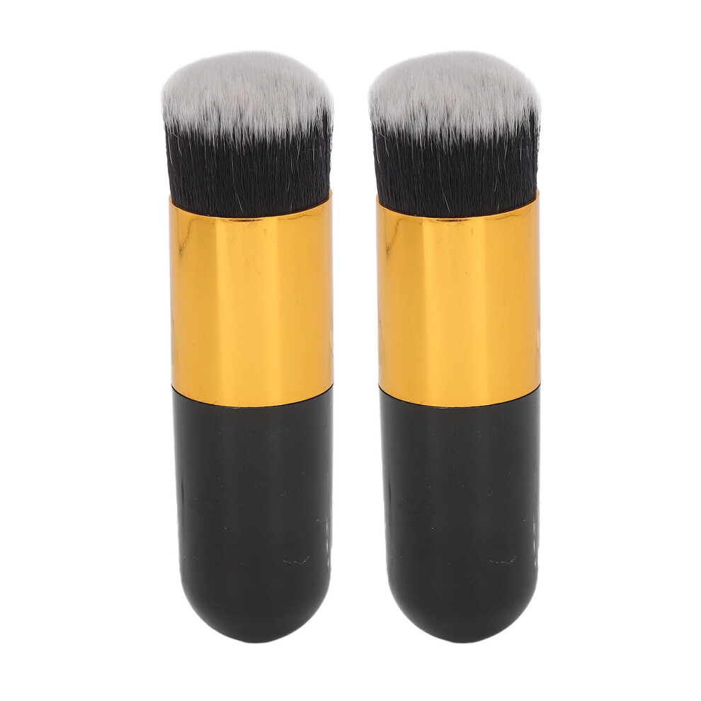 Black/Golden 2Pcs Chubby Makeup Brush Soft Synthetic