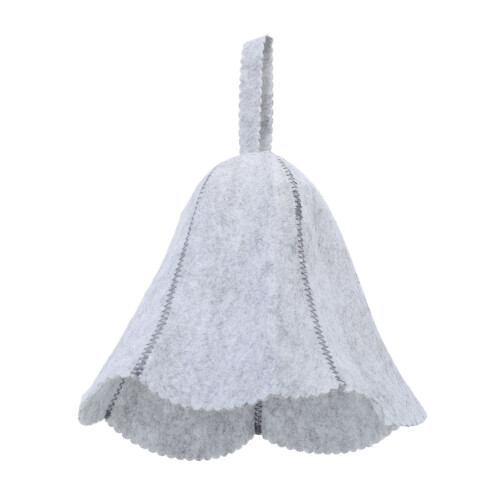 (Grey) Sauna Hat Felt Water Absorbent Shower Bath Cap Universal Grey