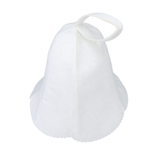 (White) Sauna Hat Felt Water Absorbent Shower Bath Cap Universal Grey 1