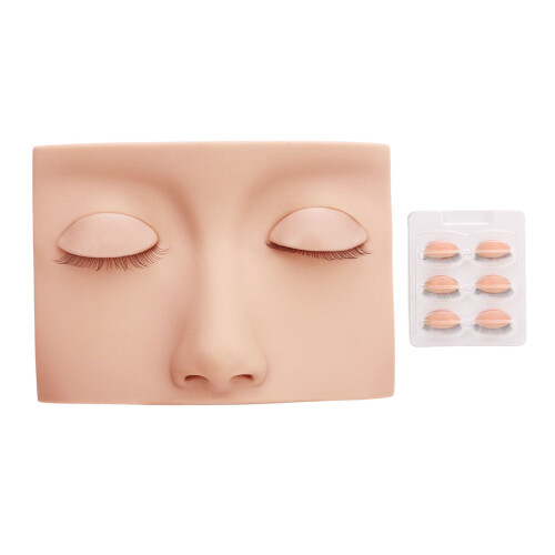 (Pink) Wimpern-Trainingskopf 3x Silikon Lid Practice Pink