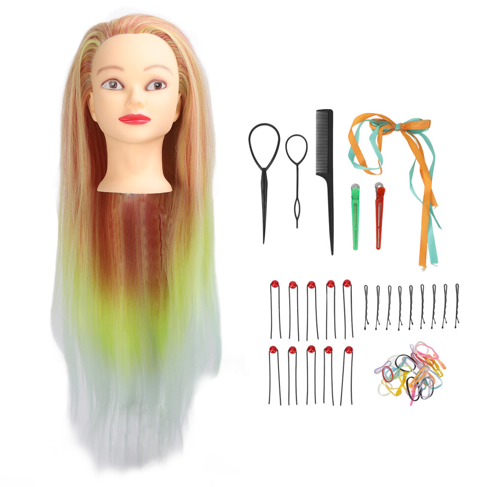 Unisex Orange,Yellow Orange Yellow Gradient Wig Mannequin Head Hairdressing Training