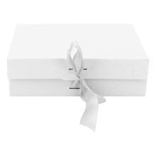 (White) Opvouwbare Herbruikbare Cadeaubox met Lint Wit