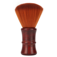 (Brown) Spazzola Barba Uomo Nylon Manico Legno Marrone