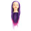 Purple-Pink Gradient Wig Head Hairstyling Training 3