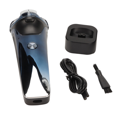 USB Rechargeable Waterproof LCD Cordless Beard Trimmer Blue