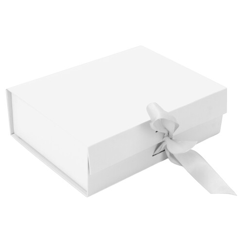 (White) Opvouwbare Herbruikbare Cadeaubox met Lint Wit 2