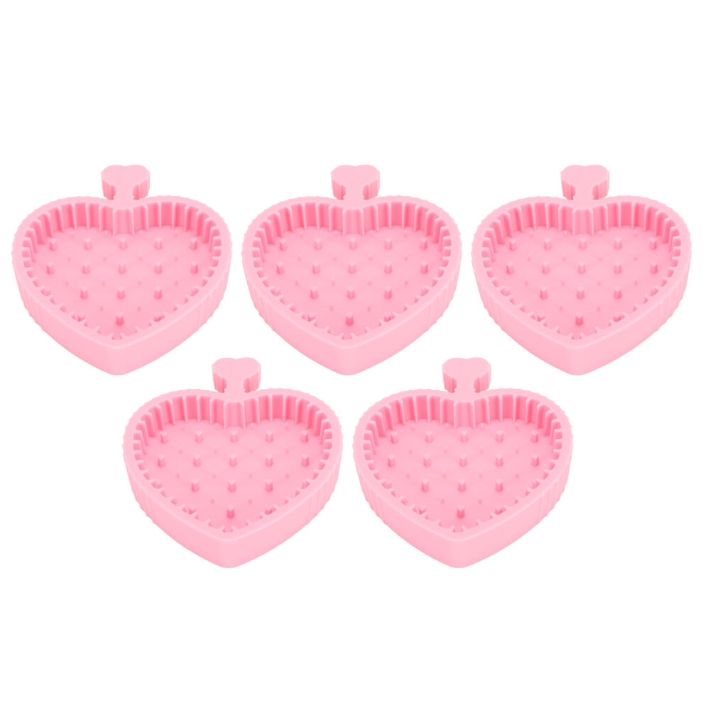 Light 5Pcs Makeup Brush Cleaning Bowl Silicone Heart Foldable Sponge Mat