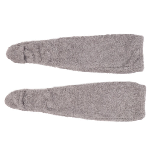 (Gray) Überknielange Flauschsocken Winter dick, Plüsch, Beinwärmer, grau 2