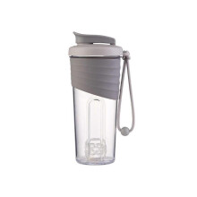 (Gray) 24oz Large-Capacity Grey Protein Shaker Bottle with Creative Strap