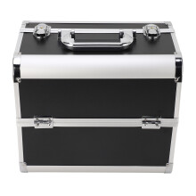 (Black) Portable Large Multilayer Makeup Case - Black