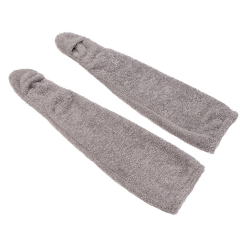 (Gray) Überknielange Flauschsocken Winter dick, Plüsch, Beinwärmer, grau 1