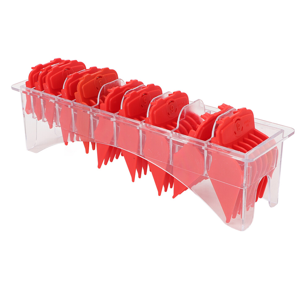 10pcs Hair Clipper Guide Comb Red Trimmer Cutting Attachment with Box