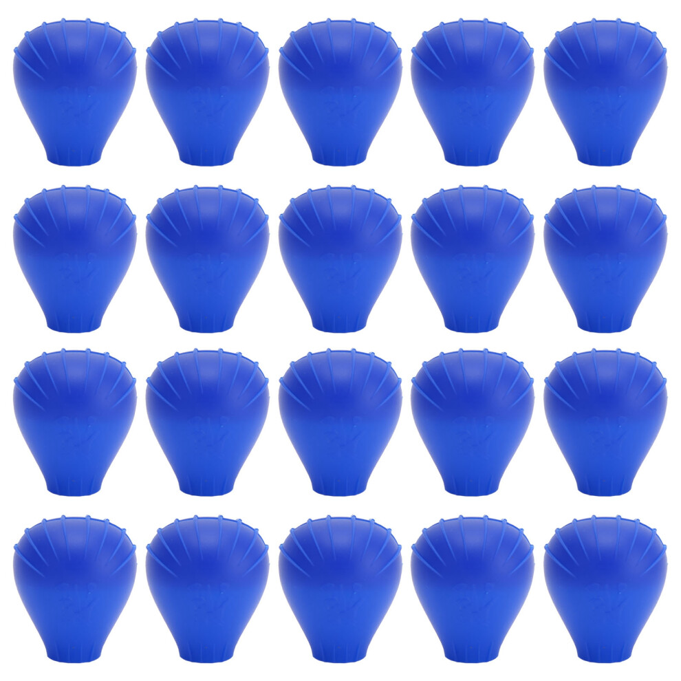 20pcs Silicone Makeup Brush Covers Blue M Portable Storage