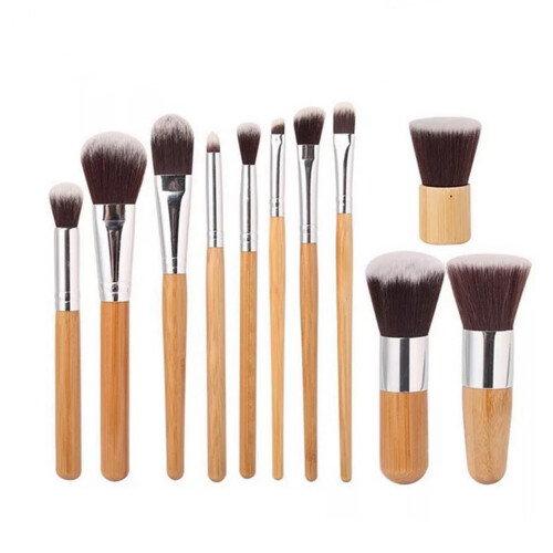 11-teiliges Make-up Pinsel Bambus Griff Nylon 2