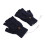 (Dark Blue) USB-Heizhandschuhe halbfingerlos gestrickt Winter Dunkelblau 4