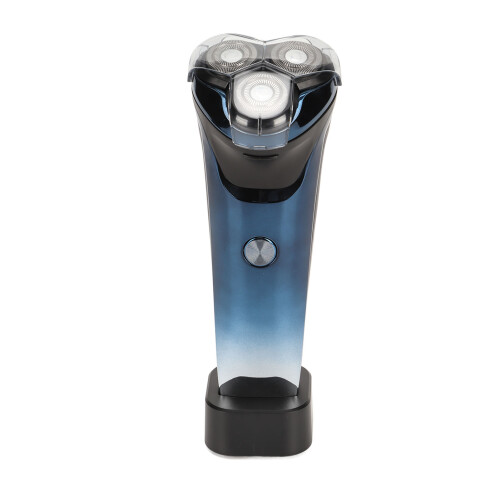 USB Rechargeable Waterproof LCD Cordless Beard Trimmer Blue 2