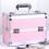 (Pink) Portable Large Multilayer Makeup Case - Black 5