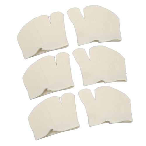 3 Pairs Front Toe Split Socks Soft Breathable Milk White 1