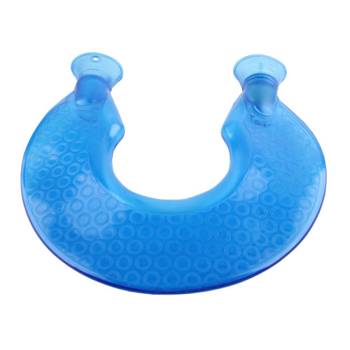 Borsa Acqua Calda a U 1400ml PVC Trasparente Blu 2