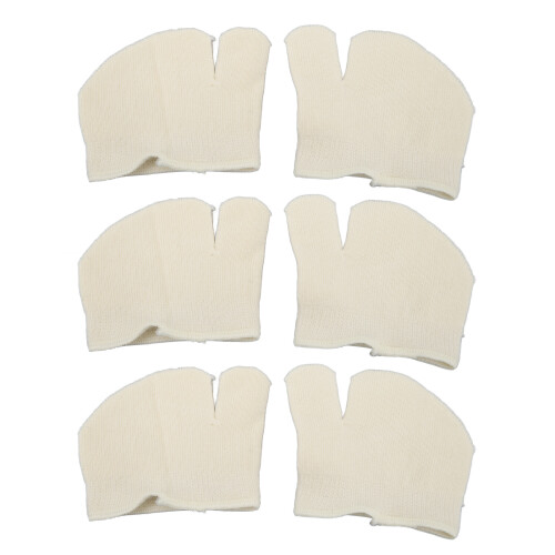 3 Pairs Front Toe Split Socks Soft Breathable Milk White 2