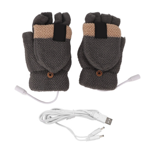 (Dark Gray) USB-Heizhandschuhe waschbar Outdoor hellgrau