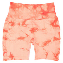 (L) Hoge taille quick dry tie-dye yoga short oranje roze