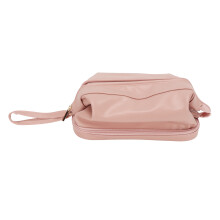 Large Pink PU Leather Travel Makeup Bag
