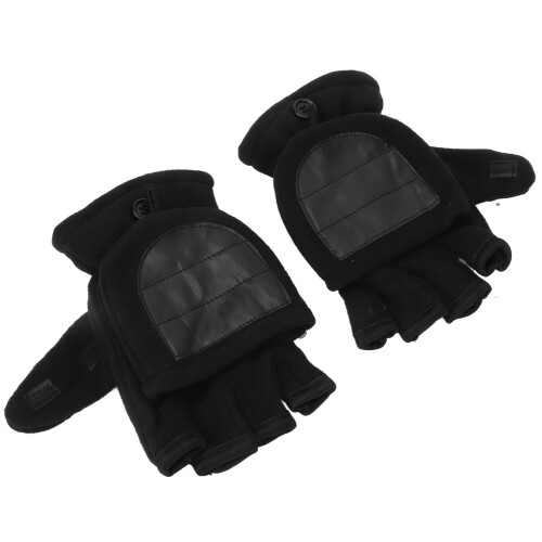 (Black) USB-Heizhandschuhe Doppelwärme Halbfinger Waschbar 2