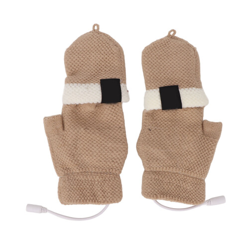 (Khaki) USB-Heizhandschuhe waschbar Outdoor hellgrau 1