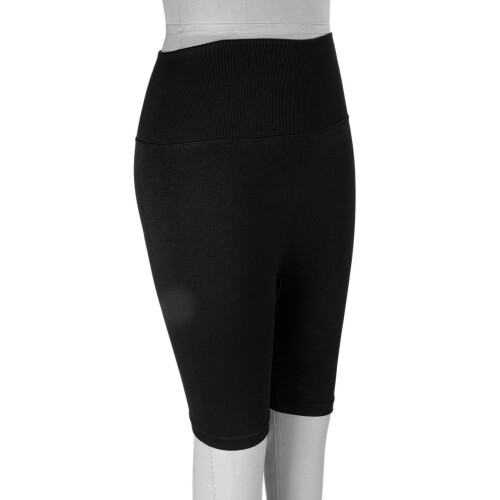 (M) Hoge Taille Yoga Shorts Zwarte M 1