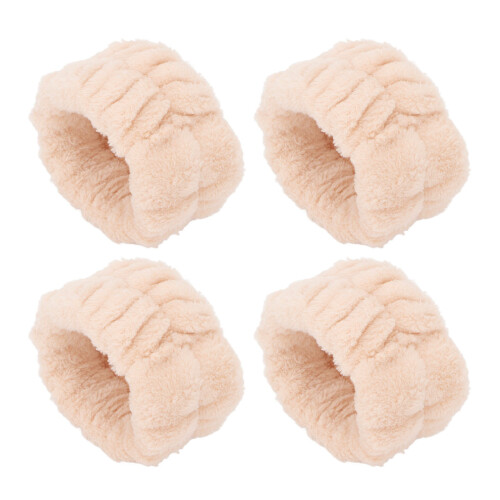 2x Wasbandjes flanel wit absorberend