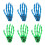 6x Knochen-Haarclips Blau/Grün Halloween Cosplay 1