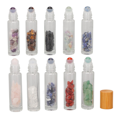 10St. Ätherische Öl Rollerflaschen mit Bambusdeckel, 10ml 1