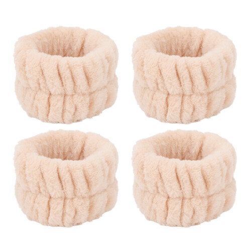 2x Wasbandjes flanel wit absorberend 2