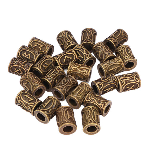 24St. Vintage Dreadlock Perlen mit großem Loch, 10x13mm 1