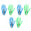 6x Knochen-Haarclips Blau/Grün Halloween Cosplay 5
