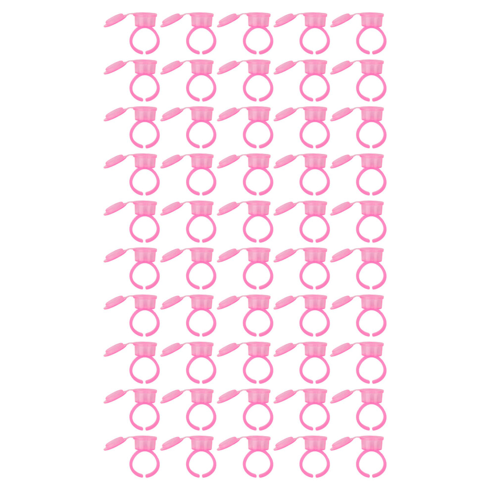 Pink/Black () 50Pcs Microblading Pigment Ring Cups Tattoo Ink Container