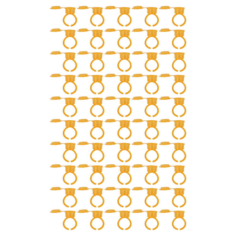 Yellow/Black () 50Pcs Microblading Pigment Ring Cups Tattoo Ink Container