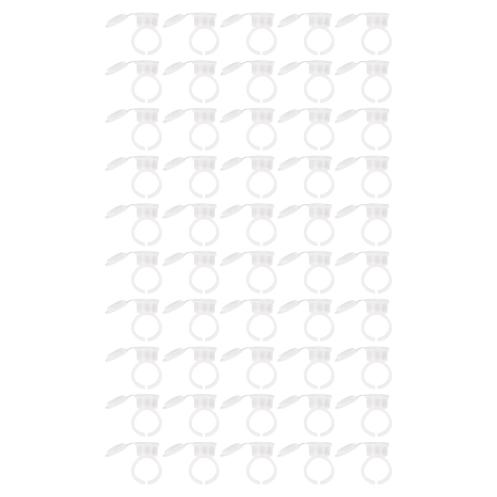 White/Black () 50Pcs Microblading Pigment Ring Cups Tattoo Ink Container