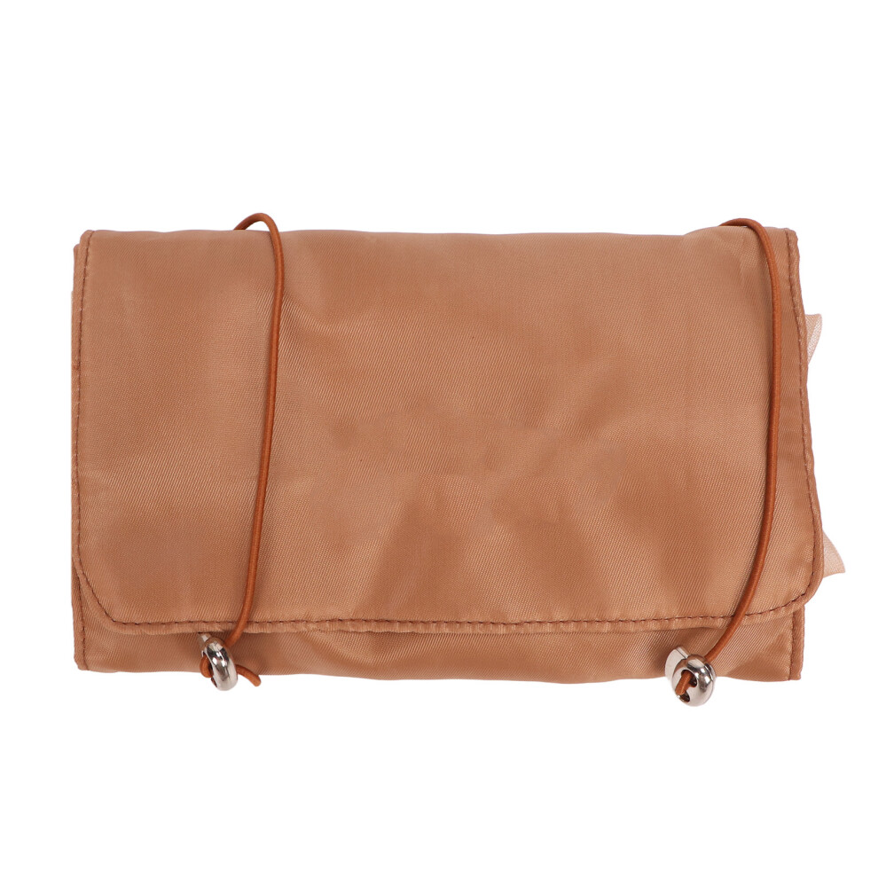 (Khaki) Roll Up Cosmetic Bag 4 in 1 Detachable Portable Makeup Toiletry Khaki