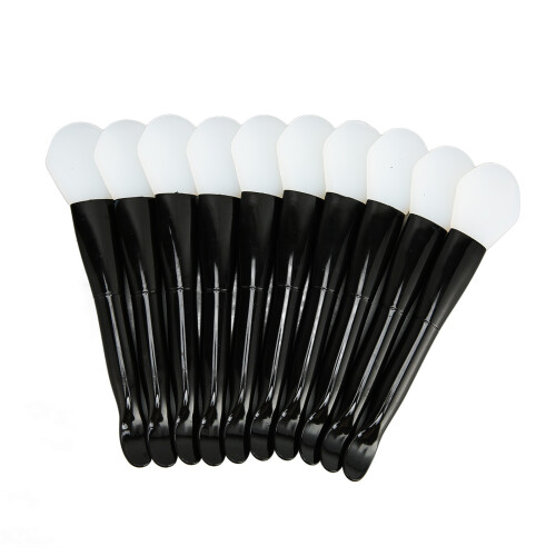 10x Gesichtsmaske-Bürste, doppelseitig, Silikon, schwarz